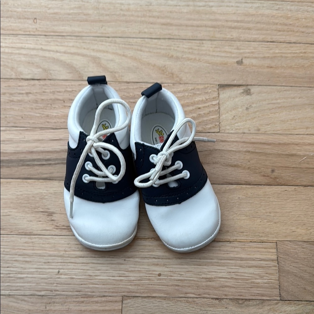 Angel baby shoes- navy and white